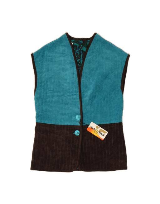 Vintage Gilet It 48 XL In Blue Colourblock