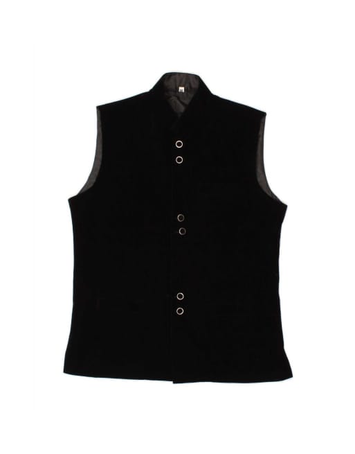 Vintage Gilet UK 14 Medium In Black