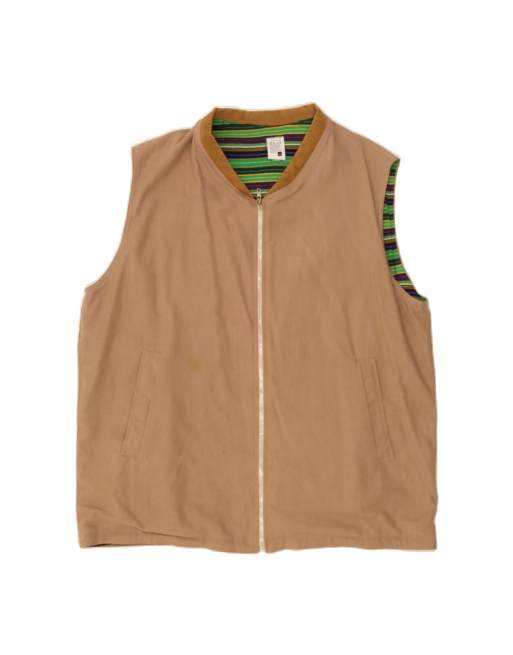Vintage Gilet UK 44 2XL In Beige