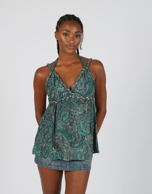 Vintage Gina S cami in dark green