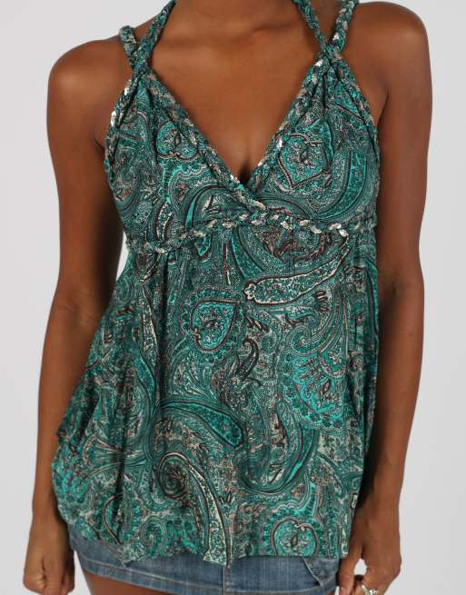 Vintage Gina S cami in dark green, 4 of 4