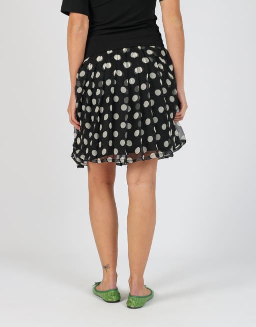 Vintage Giordino di francesca XS woven midi skirt in black, 4 of 4