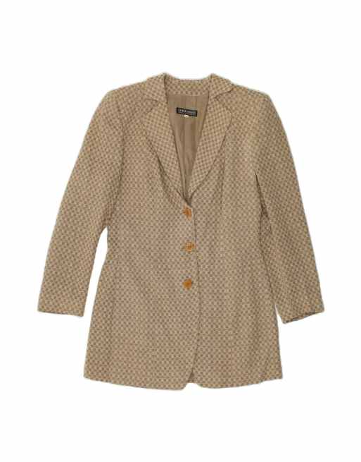 Vintage Giorgio Armani 3 Button Blazer Jacket It 42 Medium In Brown Check