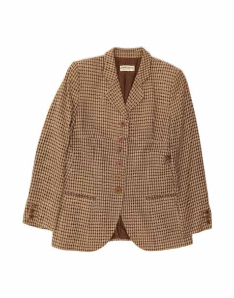 Vintage Giorgio Armani Blazer Jacket It 48 XL In Brown Houndstooth Classic - view 1