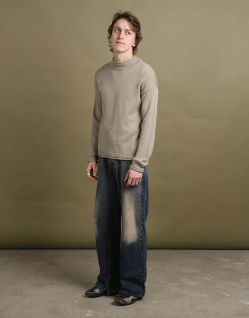 Vintage Giorgio Armani Fisherman Neck Jumper size M in Beige, 2 of 4