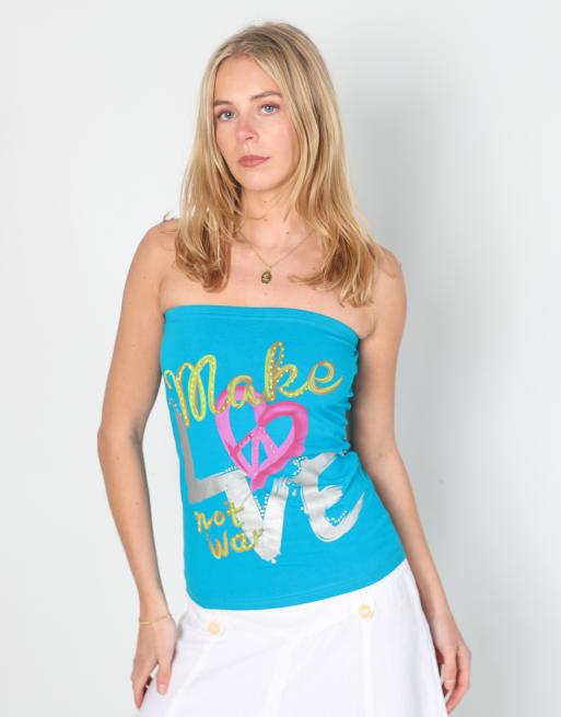 Vintage Glam Style S woven vest in blue