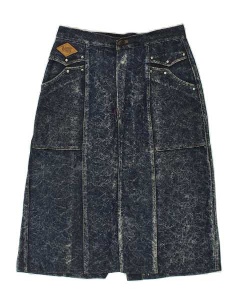 Vintage Globe Trotter Size S Tie Dye Denim Skirt in Blue - view 1