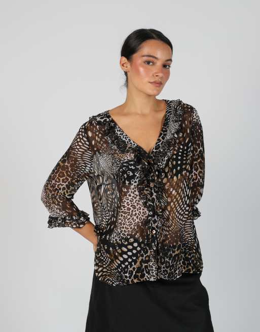 Vintage Gocce de Elena L mesh top in black, 3 of 4