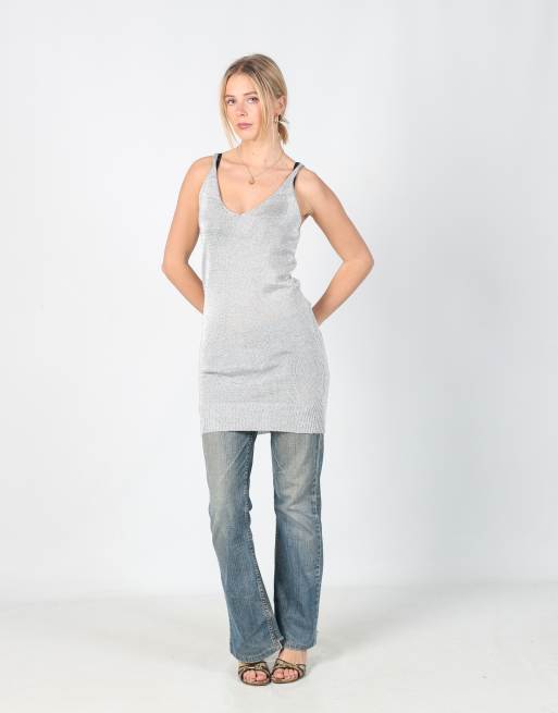 Vintage Golden Days S woven mini dress in silver