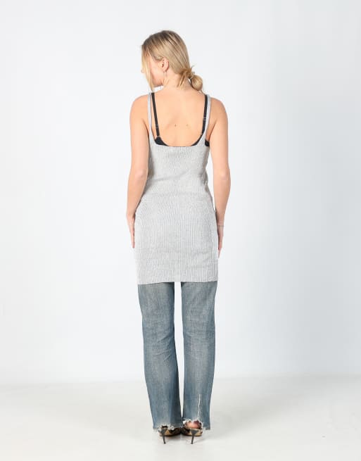 Vintage Golden Days S woven mini dress in silver, 3 of 4