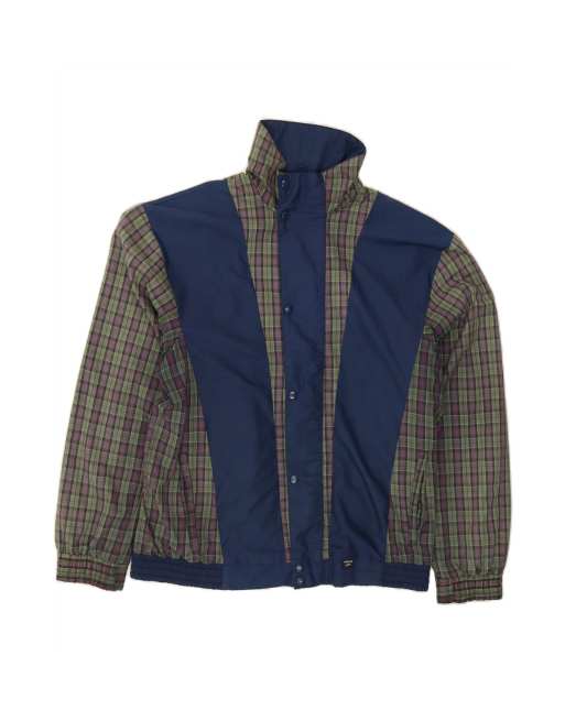 Vintage Gore-tex Bomber Jacket UK 40 Large In Blue Check