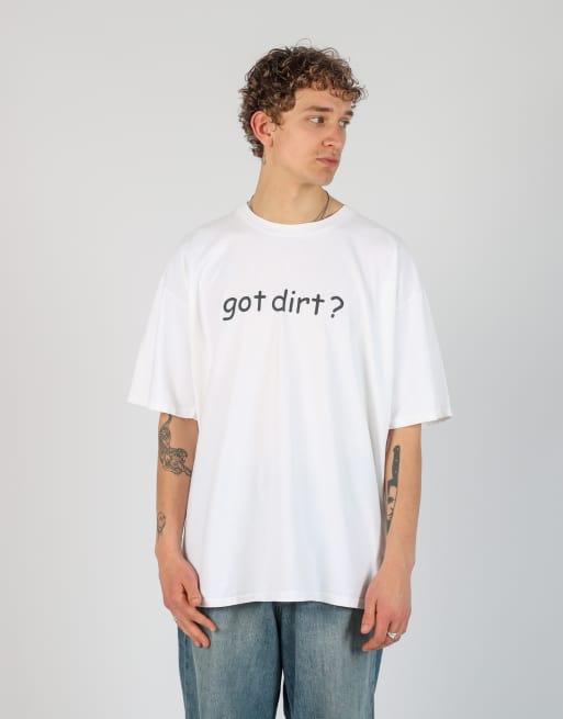 Vintage Got Dirt? xxl t-shirt in ivory