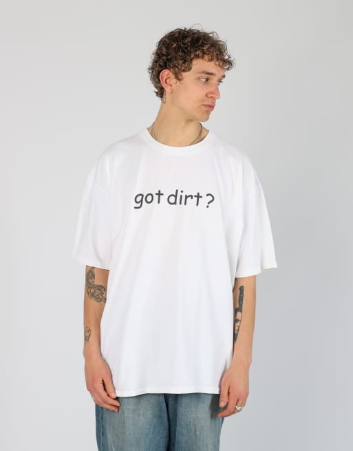 Vintage Got Dirt? xxl t-shirt in ivory, 3 of 5