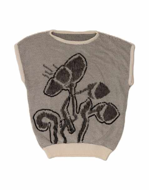 Vintage Graphic Boat Neck Jumper Sweater UK 14 Medium In Black - view 1