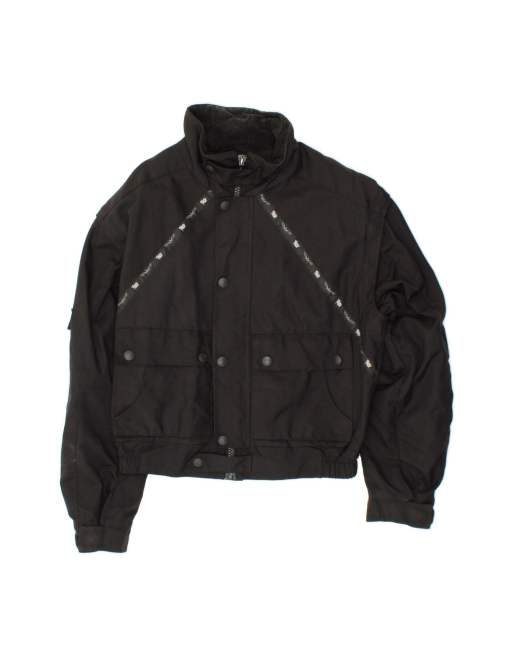 Vintage Graphic Bomber Jacket UK 40 Large In Black