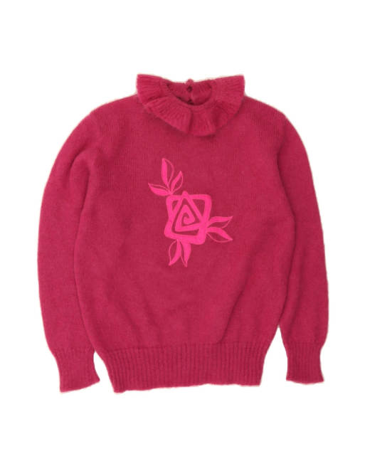 Vintage Graphic Crew Neck Jumper It 46 Large In Pink