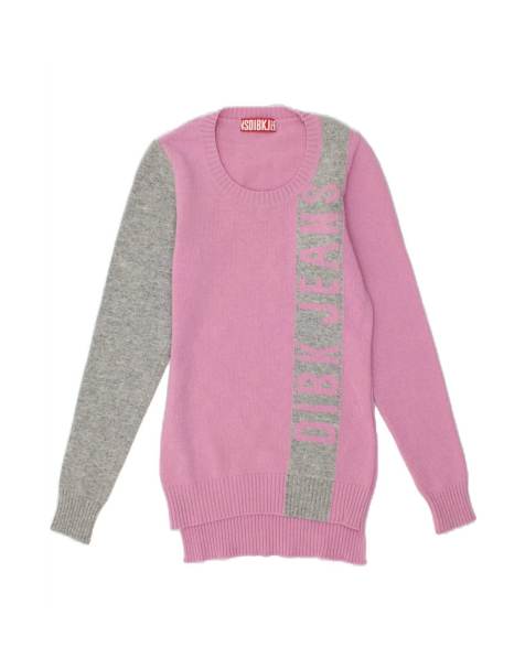 Vintage Graphic Crew Neck Jumper Sweater UK 12 Medium In Pink - view 1