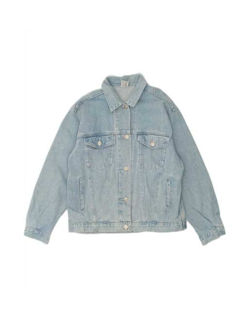 Vintage Graphic Denim Jacket EU 36 Small In Blue
