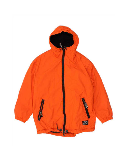 Vintage Graphic Hooded Rain Jacket UK 38 Medium In Orange