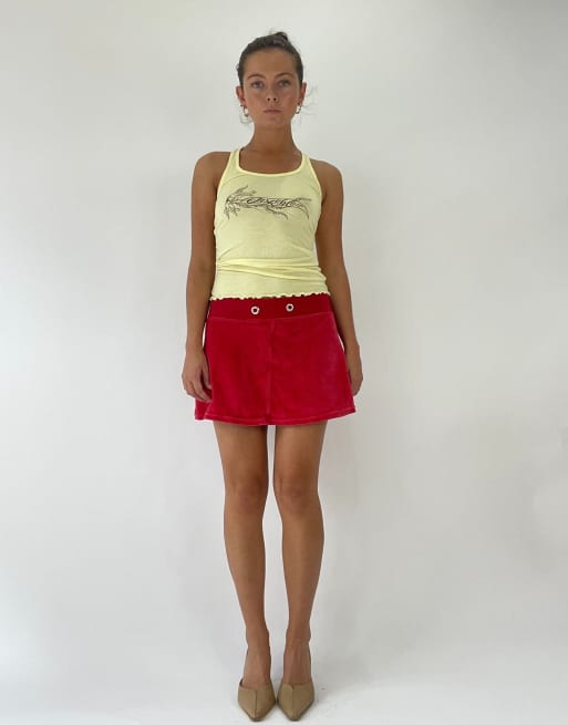Vintage graphic racer vest in yellow