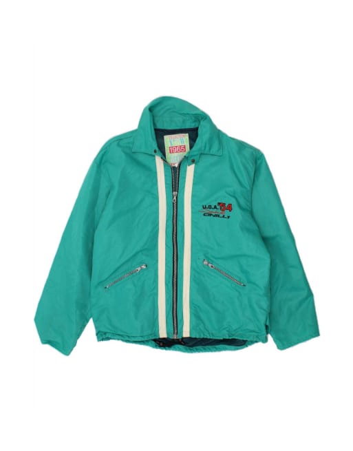 Vintage Graphic Rain Jacket UK 42 XL In Green