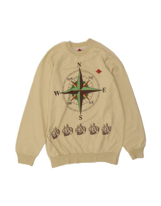 Vintage Graphic Sweatshirt Jumper Medium In Yellow