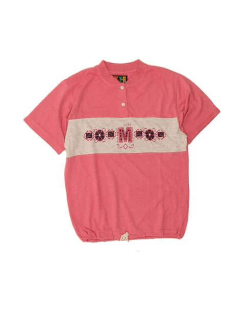 Vintage Graphic Sweatshirt Jumper UK 16 Large In Pink Colourblock - view 1