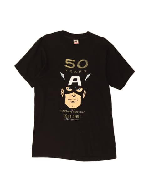 Vintage Graphic T-shirt Top Large In Black Comics - view 1