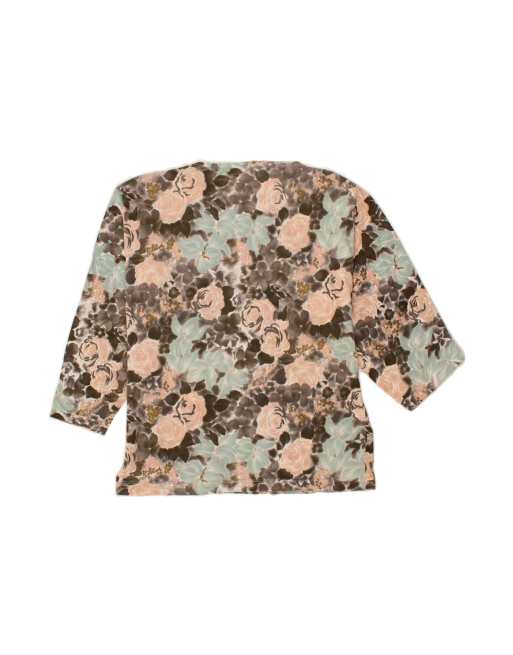 Vintage Graphic Top 3/4 Sleeve UK 16 Large In Multicoloured Floral, 2 of 4