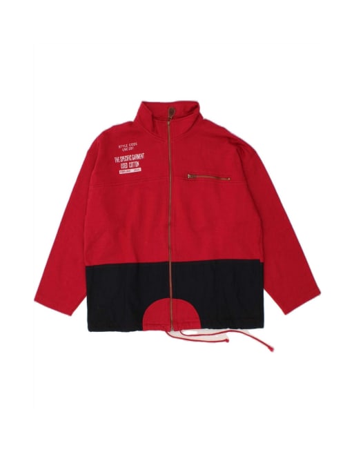 Vintage Graphic Tracksuit Top Jacket Medium In Red Colourblock