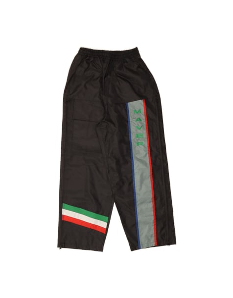 Vintage Graphic Tracksuit Trousers Medium In Black Colourblock - view 1