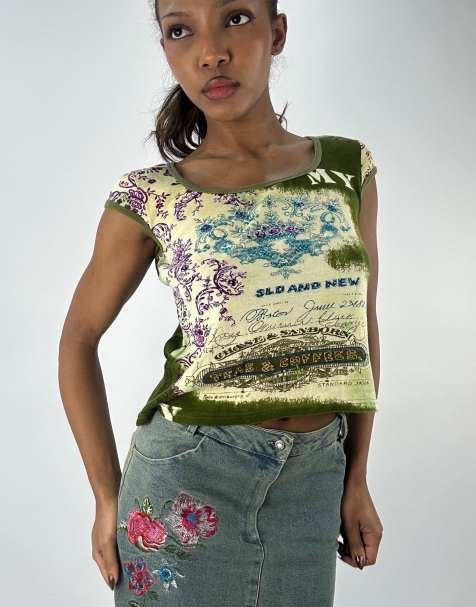 Vintage graphic tshirt in green - view 1