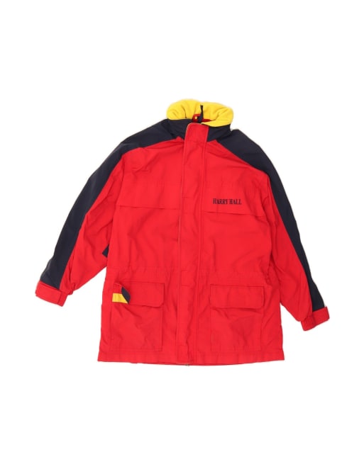 Vintage Graphic Windbreaker Jacket UK 38 Medium In Red Colourblock