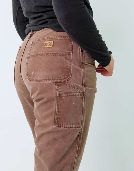 Vintage Gravel Gear 32x34 Canvas Carpenter Baggy Jeans Brown
