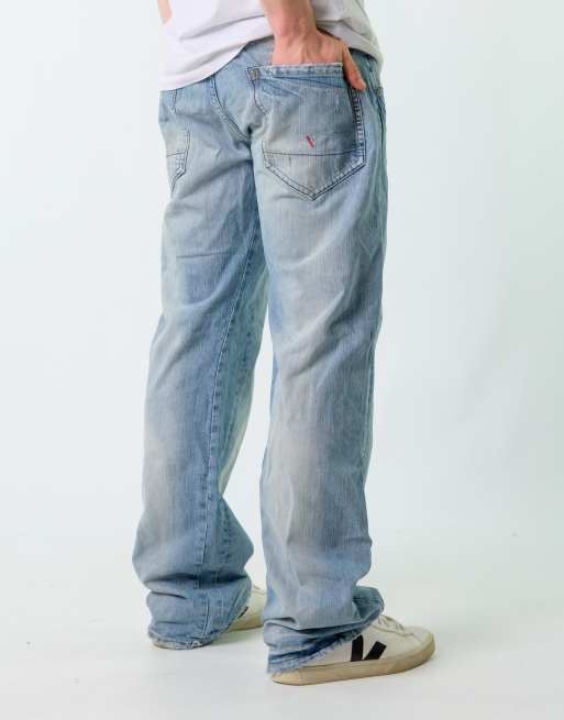 Vintage G.Star 38x34 Denim Hip Hop Baggy Jeans Light Blue