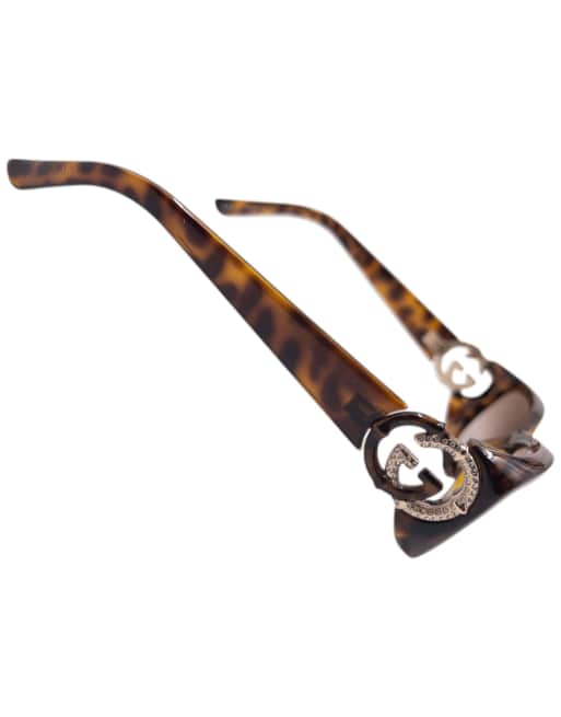 Vintage Gucci 2000s Diamanté Tortoise Shell Sunglasses, 3 of 7