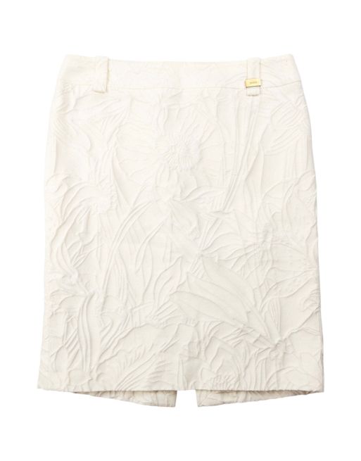 Vintage Gucci 2000s Floral Skirt Size W27 in Cream