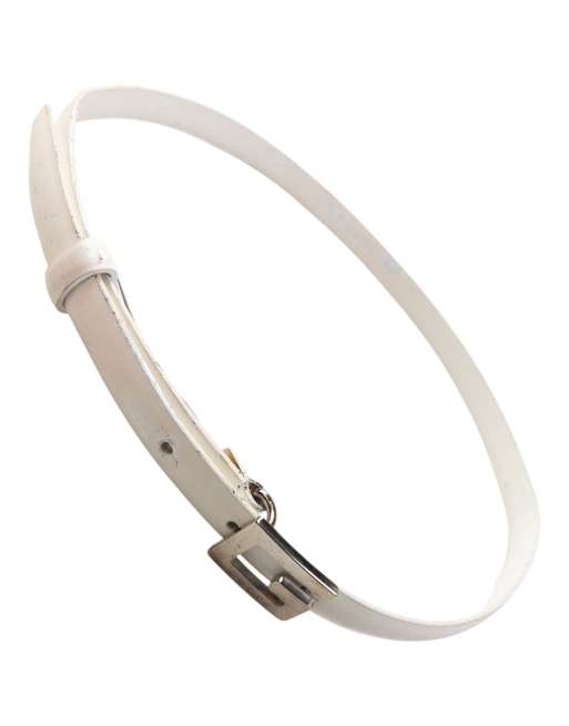 Vintage Gucci 2000s Leather Belt Size W24 in White | ASOS display picture 3