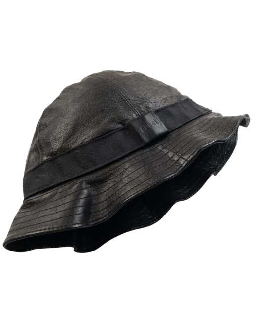 Vintage Gucci 2000s Leather Bucket Hat Size L, 2 of 4