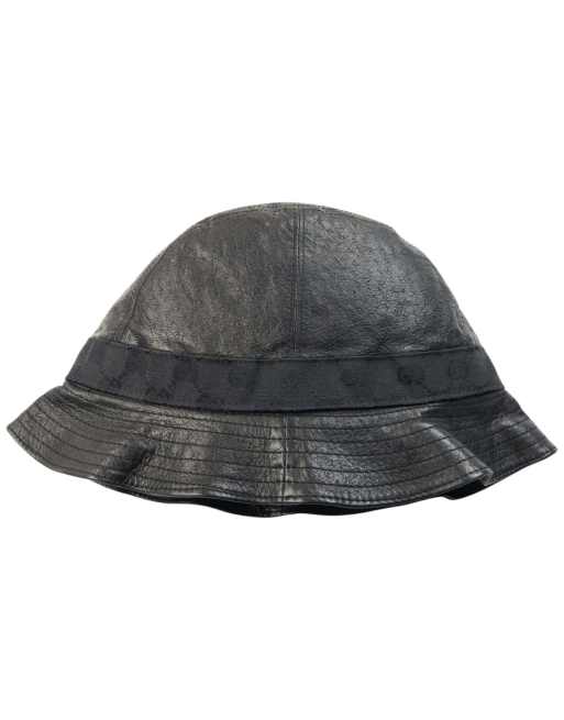 Vintage Gucci 2000s Leather Bucket Hat Size L, 3 of 4
