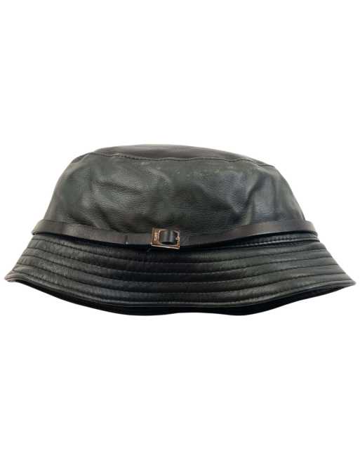 Vintage Gucci 2000s Leather Bucket Hat Size M