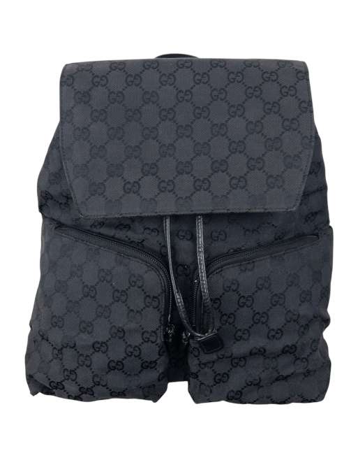 Vintage Gucci 2000s Monogram Backpack in Black