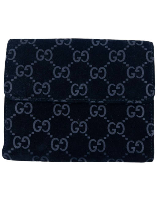 Vintage Gucci 2000s Monogram Suede Wallet