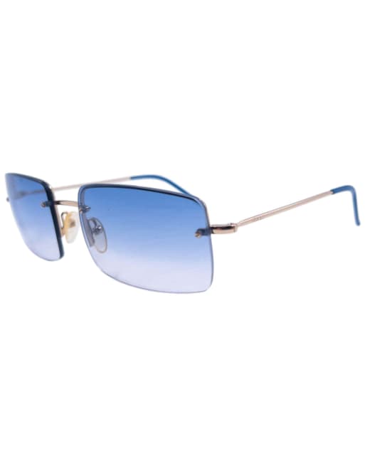 Vintage Gucci 2000s Rimless Sunglasses in Blue