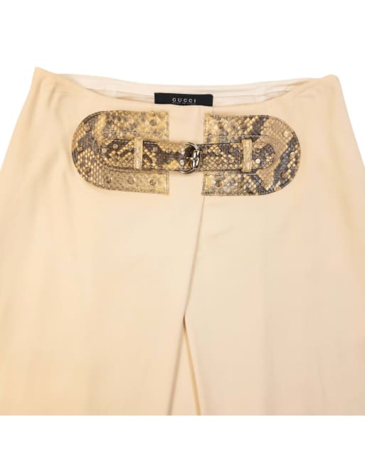 Vintage Gucci 2000s Snakeskin Buckle Skirt Size W26, 2 of 4