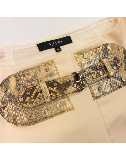 Vintage Gucci 2000s Snakeskin Buckle Skirt Size W26, 4 of 4