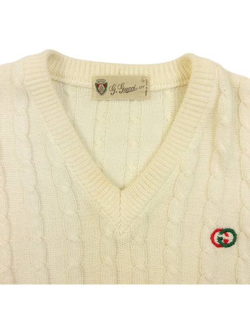 Vintage Gucci 80s Cable Knit Jumper Size M, 3 of 4