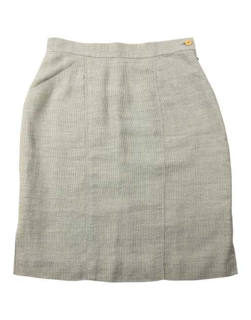 Vintage Gucci 80s Linen And Wool Skirt Size W26