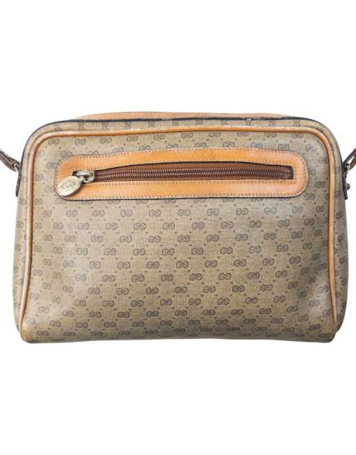 Vintage Gucci 80s Monogram Leather Crossbody Bag