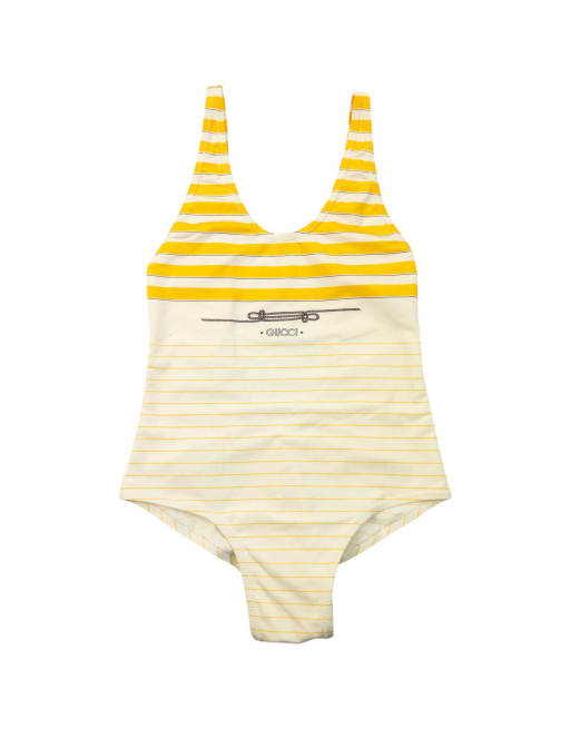 Vintage Gucci 80s Striped Swimming Costume Size M, 1 of 4